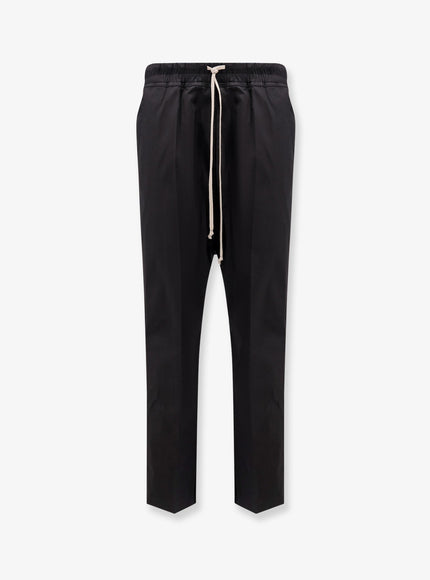 Rick Owens Drawstring Long Certified Cotton Trousers Nero