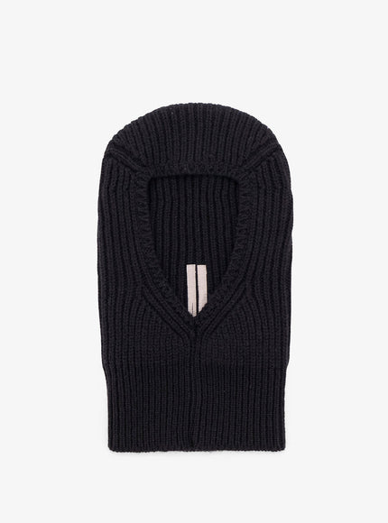 Rick Owens Virgin Wool Balaclava Hat Uni Nero