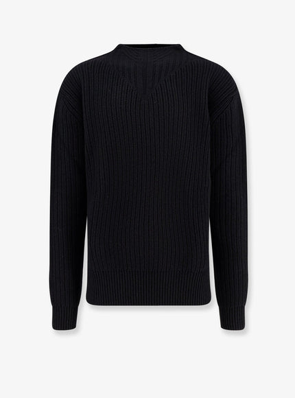 Rick Owens Fisherman Round Neck Virgin Wool Sweater Nero