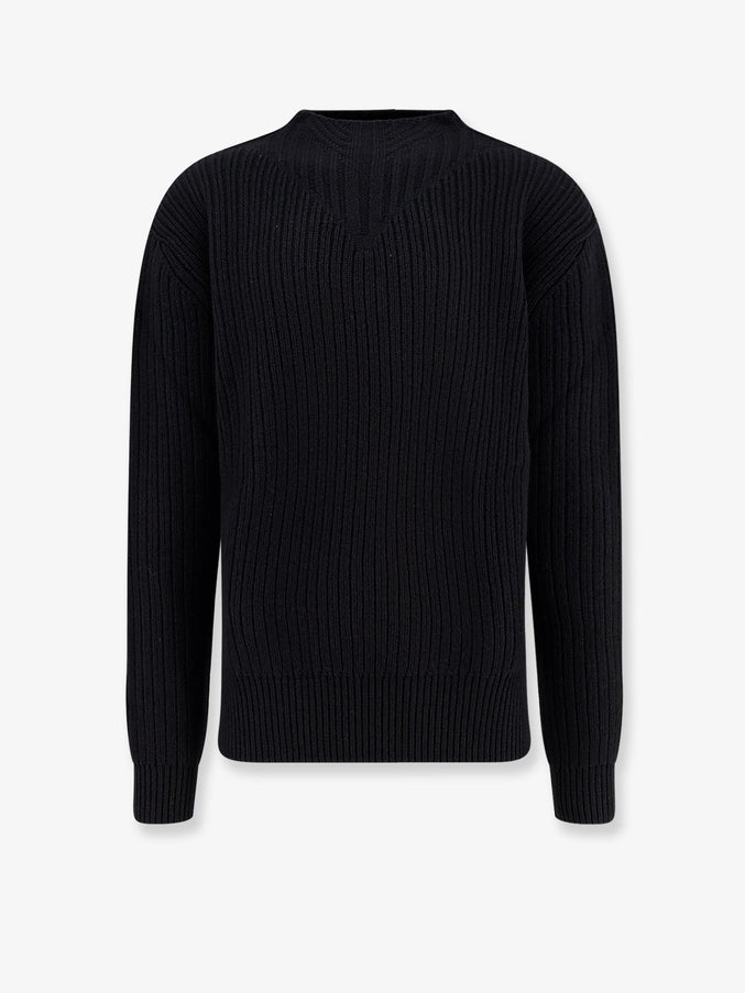 Rick Owens Fisherman Round Neck Virgin Wool Sweater Nero