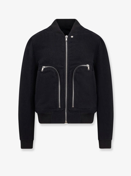Rick Owens Bauhaus Flight Virgin Wool Bomber Nero