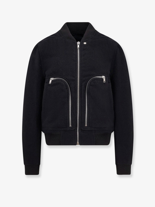 Rick Owens Bauhaus Flight Virgin Wool Bomber Nero