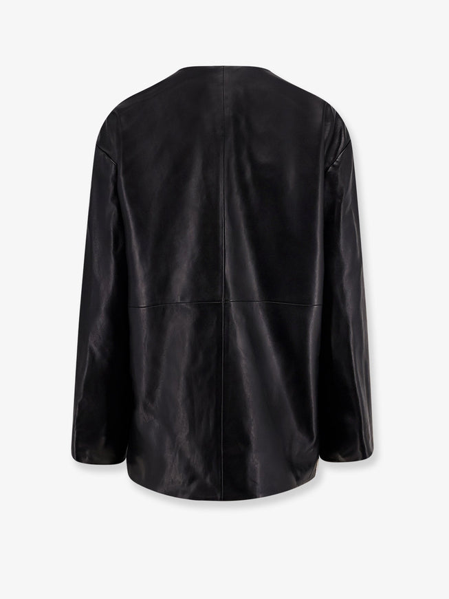 Rohe Mandarin Closure Leather Jacket