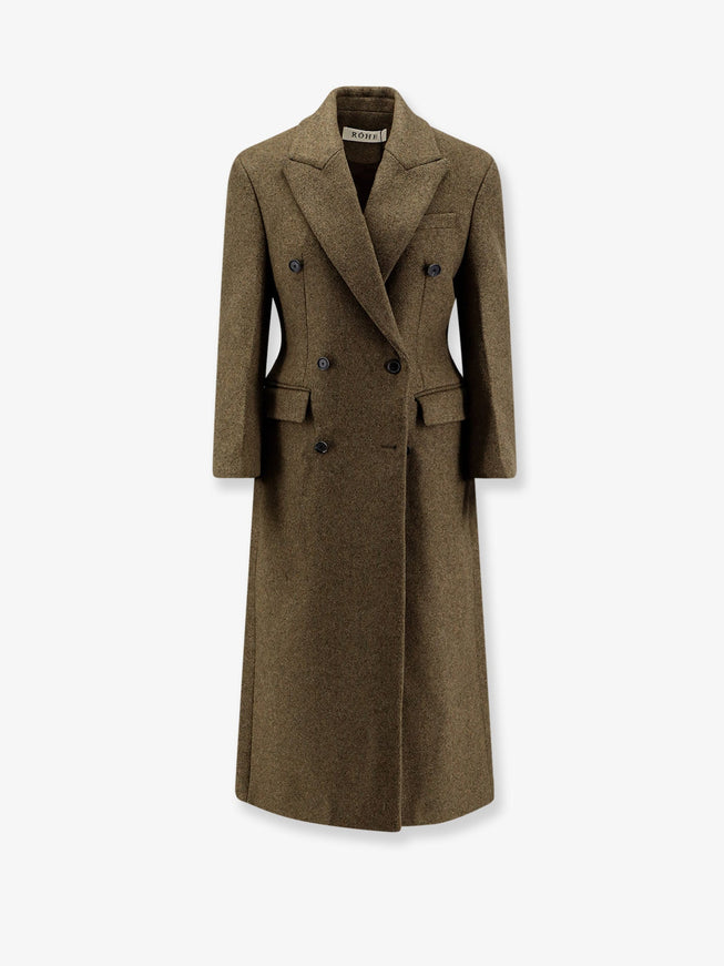 Rohe Hourglass Alpaca Blend Coat Forest Melange