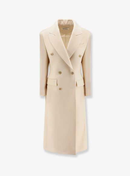 Rohe Hourglass Wool Double-Breasted Coat Off White
