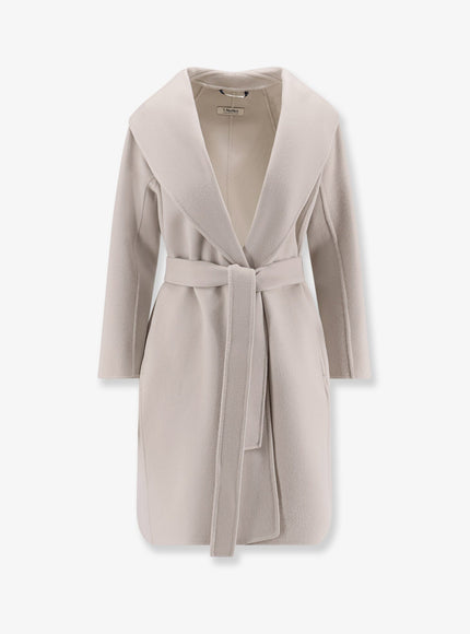 'S Max Mara Messi Virgin Wool Coat Bianco Avorio