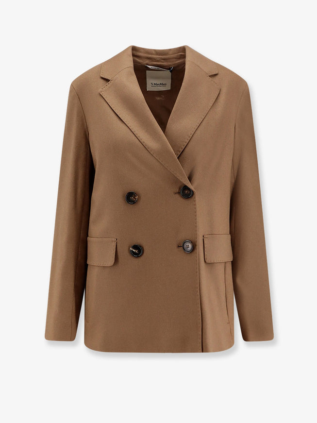 'S Max Mara Lena Double-Breasted Virgin Wool Blazer Cammello