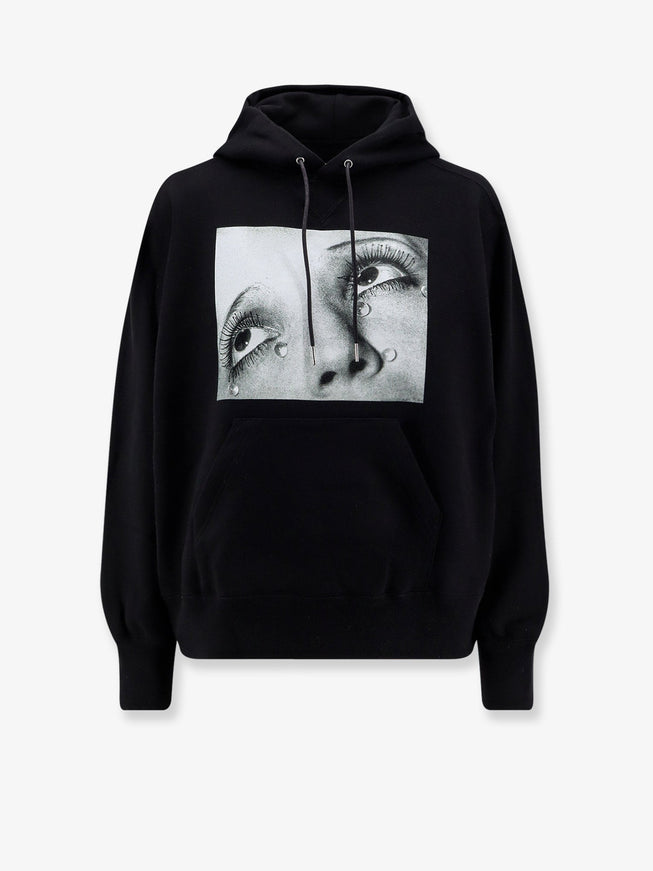 Sacai Cotton Sweatshirt With Print Black