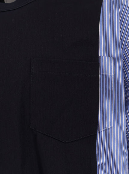 Sacai Cotton Jersey T-Shirt With Popeline Inserts