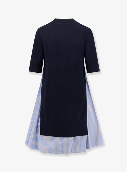 Sacai Cotton Dress With Fabric Inserts