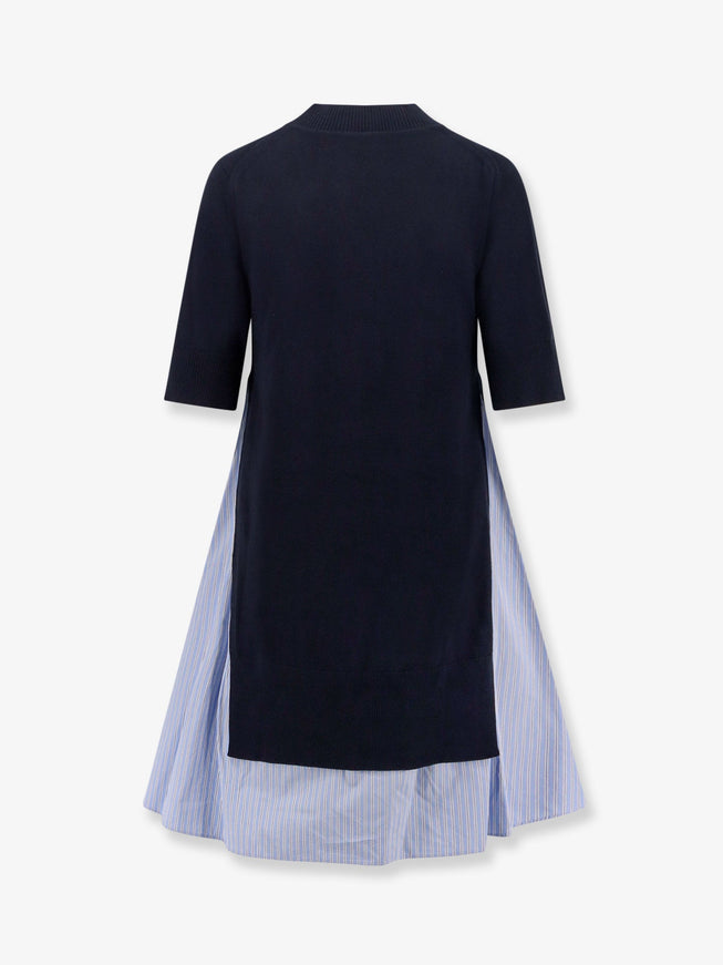 Sacai Cotton Dress With Fabric Inserts