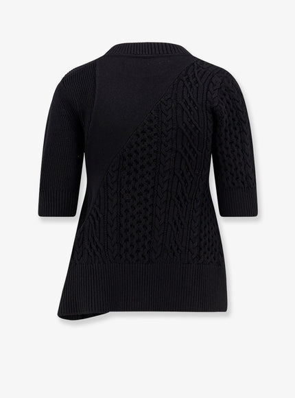 Sacai Cotton Blend Asymmetrical Sweater