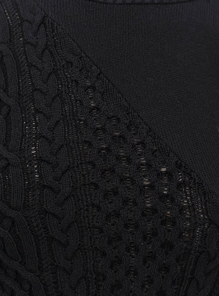 Sacai Cotton Blend Asymmetrical Sweater