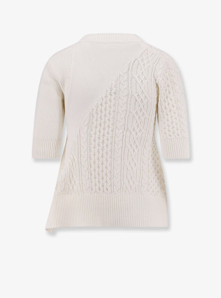Sacai Cotton Blend Asymmetrical Sweater