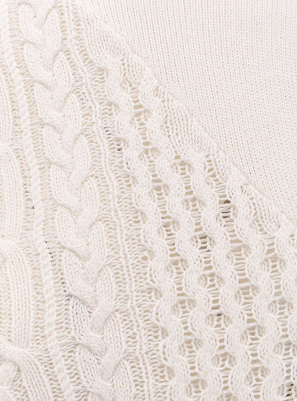 Sacai Cotton Blend Asymmetrical Sweater