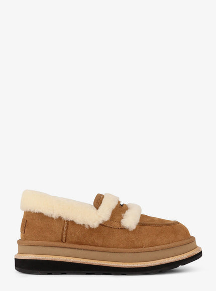 Sacai X Ugg Suede And Fur Ugg X Sacai Loafer Marrone