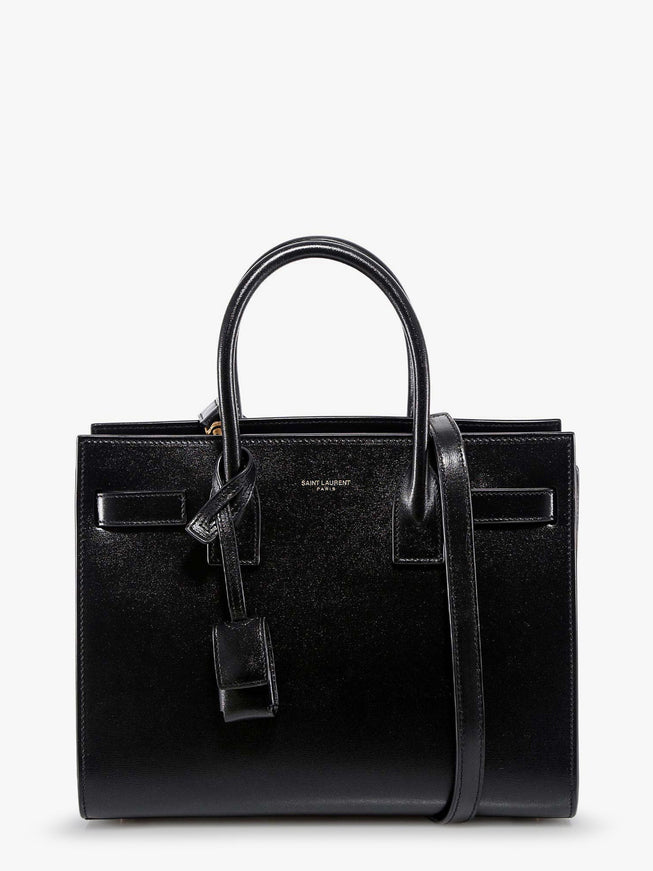 Saint Laurent Baby Sac De Jour Leather Handbag With Padlock Uni Nero