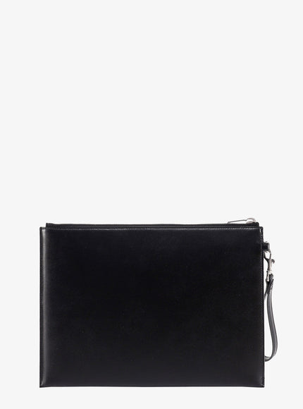 Saint Laurent Leather Clutch With Monogram Detail