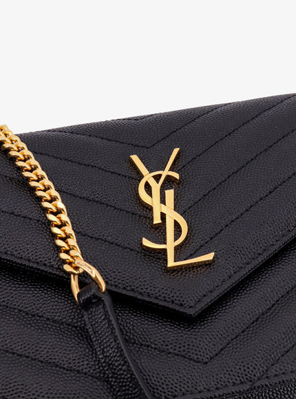 Saint Laurent Envelope Grain-De-Poudre Leather Clutch Bag