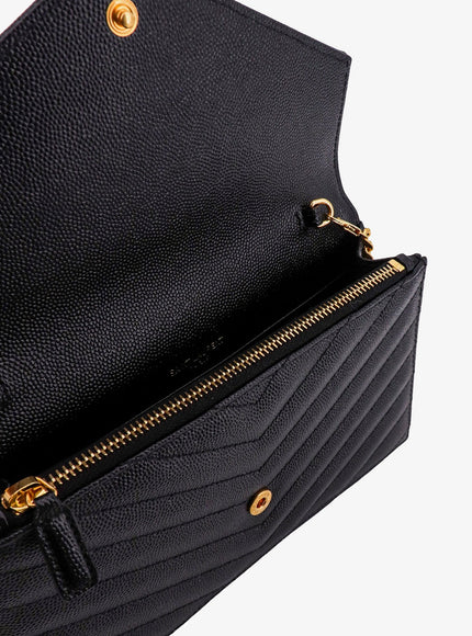 Saint Laurent Envelope Grain-De-Poudre Leather Clutch Bag