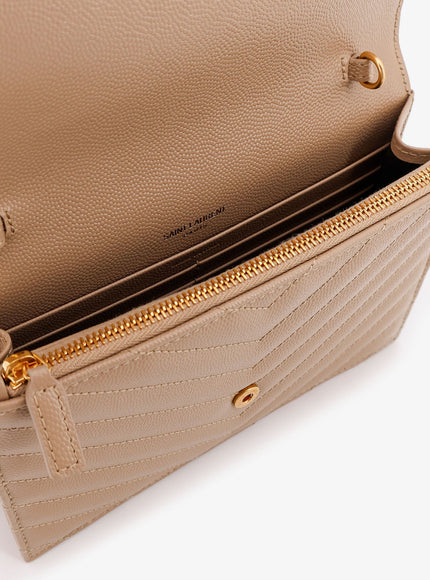 Saint Laurent Envelope Grain-De-Poudre Leather Clutch Bag