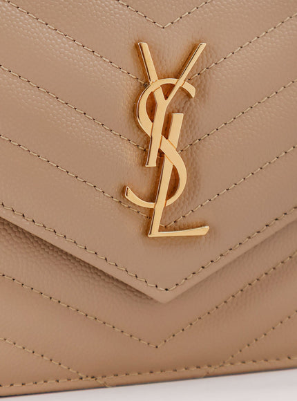 Saint Laurent Envelope Grain-De-Poudre Leather Clutch Bag