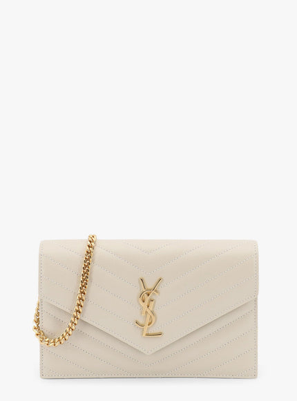 Saint Laurent Envelope Grain-De-Poudre Leather Clutch Bag Uni Crema Soft