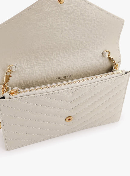 Saint Laurent Envelope Grain-De-Poudre Leather Clutch Bag