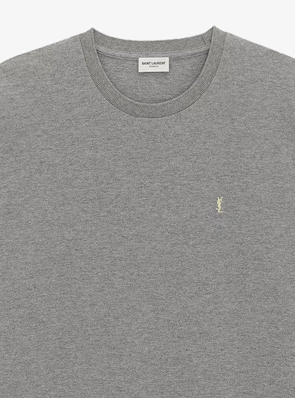 Saint Laurent Recycled Material T-Shirt With Cassandre Embroidery