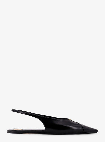 Saint Laurent Babylone 00 Bal Leather Slingback Ballerinas Nero Nero