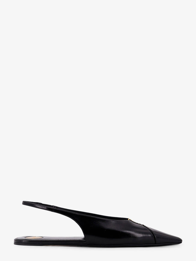 Saint Laurent Babylone 00 Bal Leather Slingback Ballerinas Nero Nero