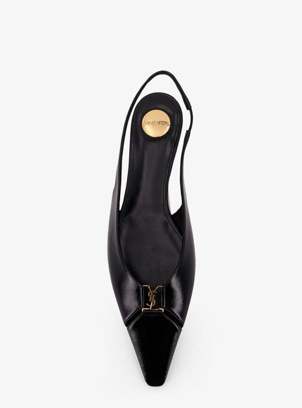 Saint Laurent Babylone 00 Bal Leather Slingback Ballerinas