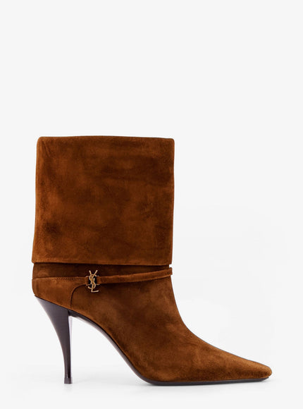 Saint Laurent Vicky 90 Suede Boots Land