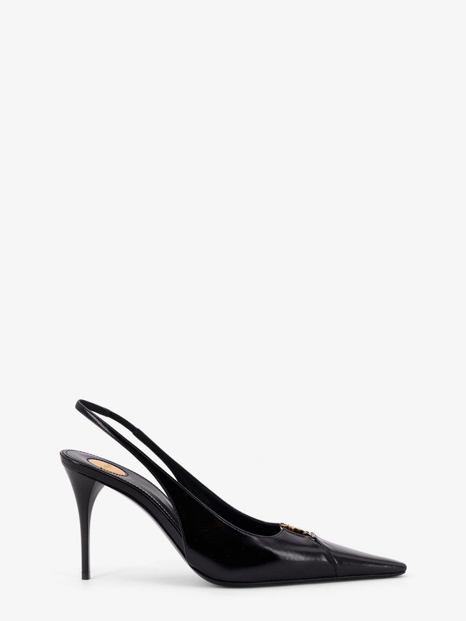 Saint Laurent Babylone 90 Pum Leather Slingback Pumps Nero Nero