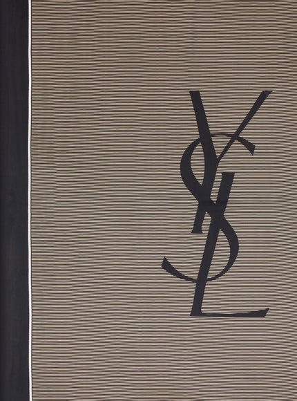 Saint Laurent Cassandre Striped Silk Charmeuse Stole