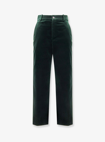Saint Laurent Velvet Trousers Emeraude