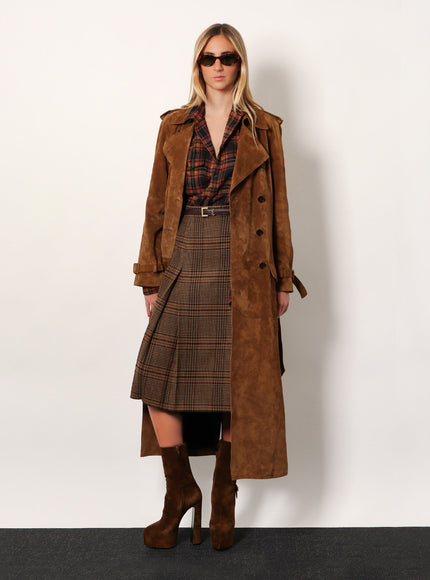 Saint Laurent Prince Of Wales Certified Virgin Wool Skirt