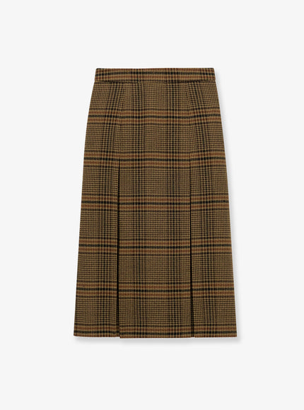 Saint Laurent Prince Of Wales Certified Virgin Wool Skirt
