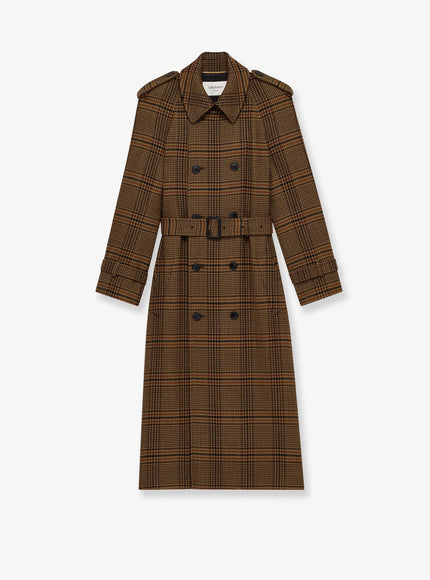 Saint Laurent Wales Prince Coat Marron Beige Roux