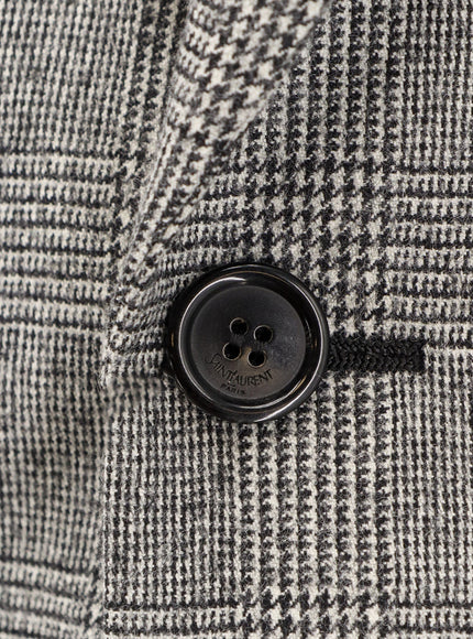 Saint Laurent Prince Of Wales Wool Blazer
