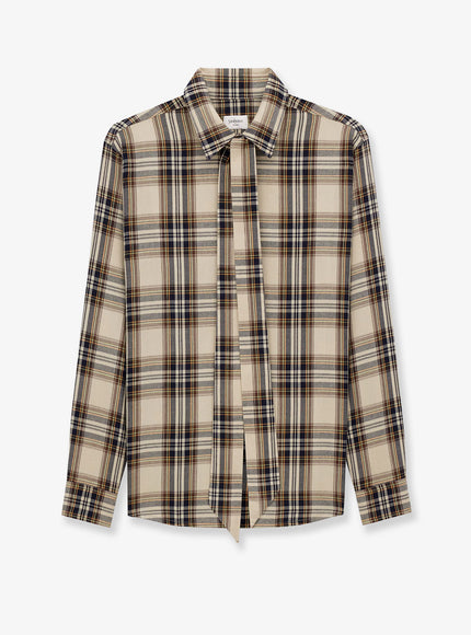 Saint Laurent Cotton Tartan Lavallière Shirt Brighton Checks