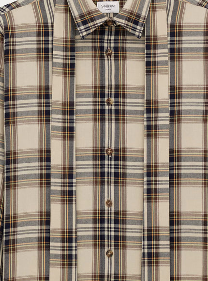 Saint Laurent Cotton Tartan Lavallière Shirt