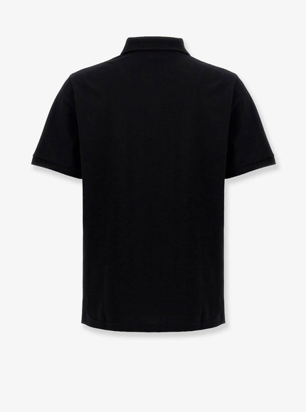 Saint Laurent Cotton Blend Polo Shirt With Cassandre Embroidery