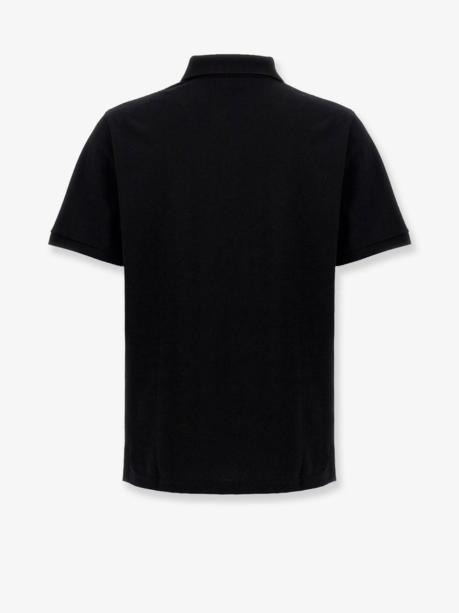 Saint Laurent Cotton Blend Polo Shirt With Cassandre Embroidery