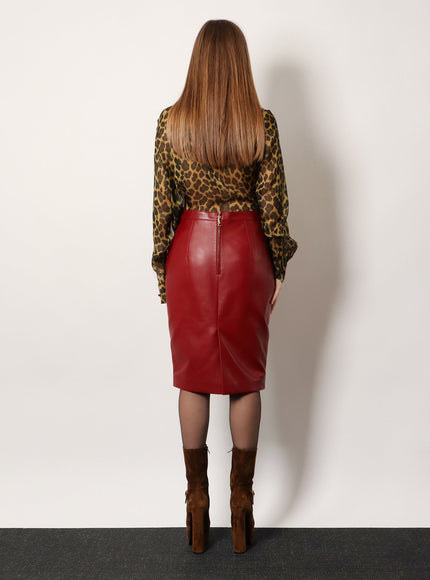Saint Laurent Cassandra Leather Skirt