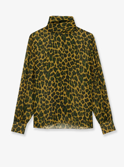 Saint Laurent Silk Shirt With Lavallière Neckline