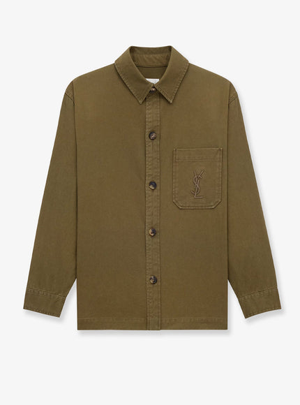 Saint Laurent Cotton And Linen Shirt With Embroidery Savane