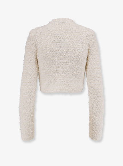 Self Portrait Cotton Blend Cardigan With Rhinestones