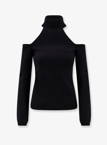 Semicouture Daniela Stretch Viscose Turtleneck Sweater Nero