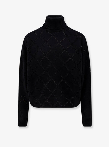 Semicouture Cashmere Blend Turtleneck Sweater Nero